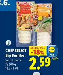 Lidl Chef select big burritos Angebot