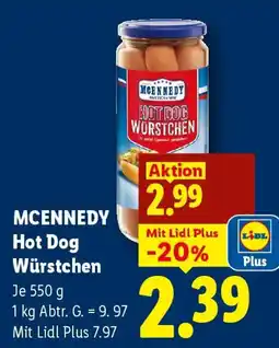Lidl Mcennedy hot dog würstchen Angebot