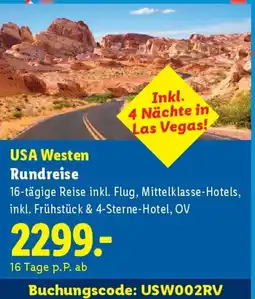 Lidl USA Westen Rundreise Angebot