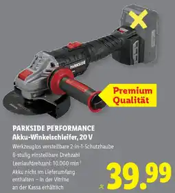 Lidl PARKSIDE PERFORMANCE Akku-Winkelschleifer, 20 V Angebot