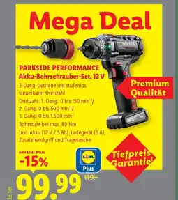 Lidl PARKSIDE PERFORMANCE Akku-Bohrschrauber-Set, 12 V Angebot