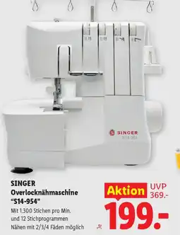 Lidl SINGER Overlocknähmaschine "S14-954" Angebot