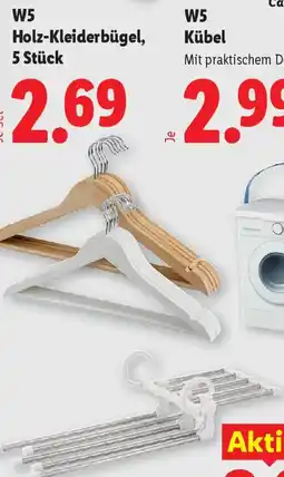 Lidl W5 Holz-Kleiderbügel, 5 Stück Angebot