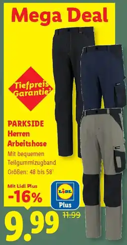 Lidl PARKSIDE Herren Arbeitshose Angebot