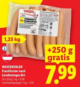 Lidl WIESENTALER Frankfurter nach Landmetzger Art Angebot