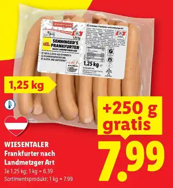 Lidl WIESENTALER Frankfurter nach Landmetzger Art Angebot