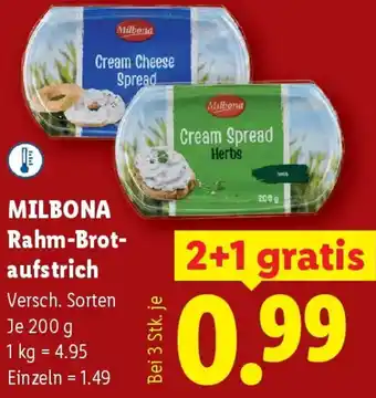 Lidl Milbona rahm brot aufstrich Angebot