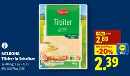 Lidl MILBONA Tilsiter in Scheiben Angebot