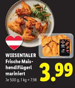Lidl WIESENTALER Frische Mais- hendlflügerl mariniert Angebot