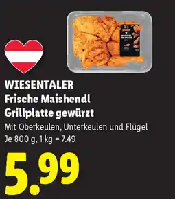 Lidl Wiesentaler frische maishendl grillplatte gewürzt Angebot