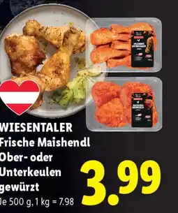 Lidl Wiesentaler frische maishendl ober- oder unterkeulen Angebot