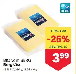 MPreis BIO vom BERG Bergkäse Angebot