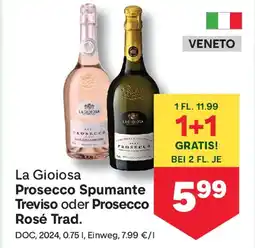 MPreis La Gioiosa Prosecco Spumante Treviso oder Prosecco Rosé Trad Angebot