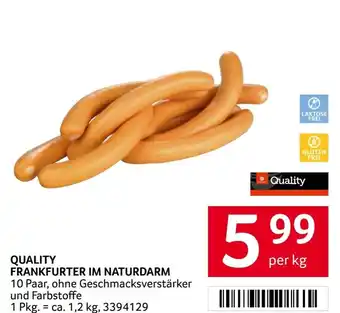 Quality frankfurter im naturdarm