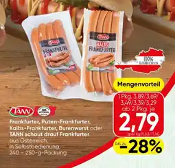SPAR Gourmet Frankfurter, puten-frankfurter, kalbs-frankfurter, burenwurst oder tann schaut drauf frankfurter Angebot