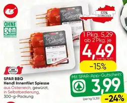 SPAR Gourmet SPAR BBQ Hendl Innenfilet Spiesse Angebot