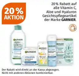 Müller auf alle Vitamin C, Aloe und Hyaluron Gesichtspflegeartikel der Marke GARNIER Angebot
