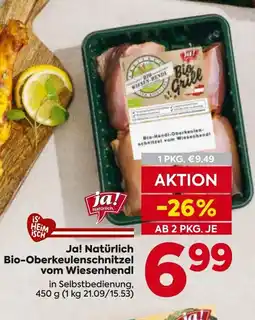 Billa Ja! Natürlich Bio-Oberkeulenschnitzel vom Wiesenhendl Angebot
