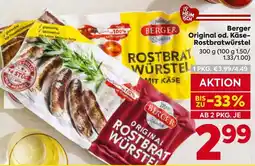 Billa Berger Original od. Käse- Rostbratwürstel Angebot