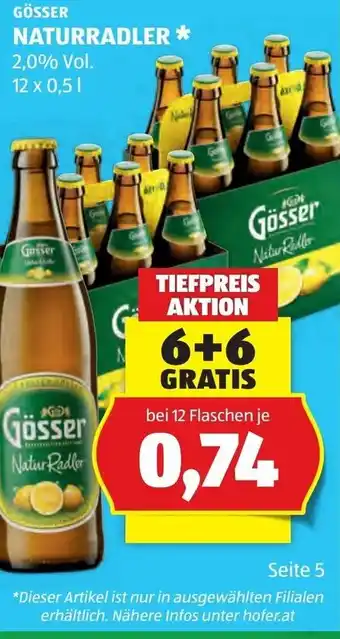 Hofer Gösser naturradler Angebot