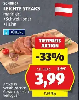 Hofer Leichte steaks Angebot