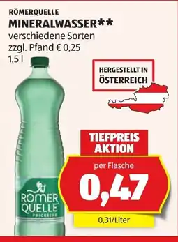 Hofer Römerquelle mineralwasser Angebot
