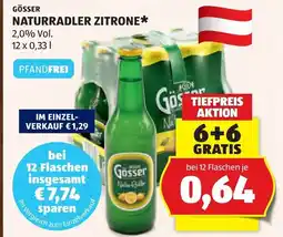 Hofer Gösser naturradler zitrone Angebot