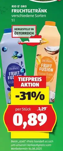 Hofer Rio d'oro fruchtgetränk Angebot