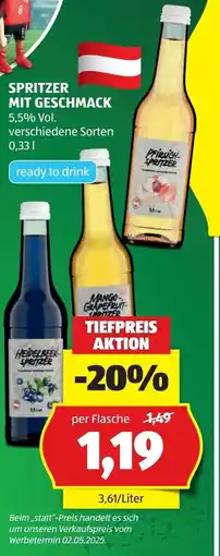 Hofer Spritzer mit geschmack Angebot
