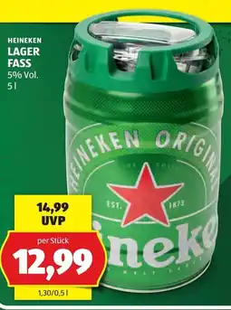 Hofer Heineken lager fass Angebot