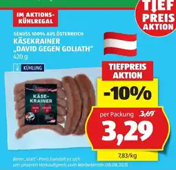 Hofer Käsekrainer david gegen goliath Angebot