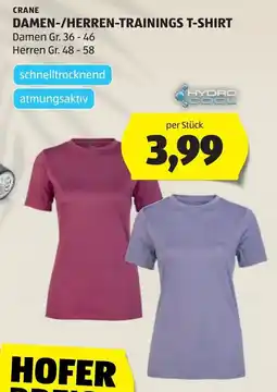Hofer Crane damen-/herren-trainings t-shirt Angebot