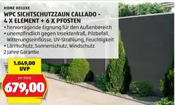 Hofer Home deluxe wpc sichtschutzzaun callado - 4 x element + 6 x pfosten Angebot