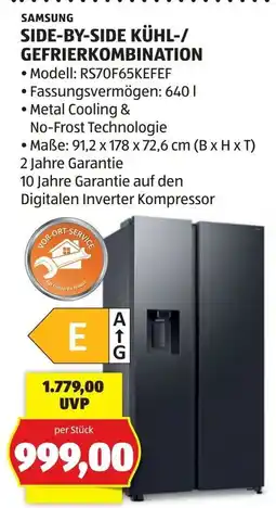 Hofer Side-by-side kühl-/ gefrierkombination Angebot