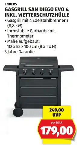 Hofer Gasgrill san diego evo 4 inkl. wetterschutzhülle Angebot