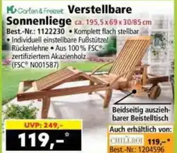 Norma Corfen & Fretzet Verstellbare Sonnenliege Angebot