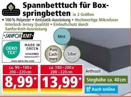 Norma Spannbetttuch für Box- springbetten Angebot