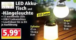 Norma LED Akku- Tisch und -Hängeleuchte Angebot