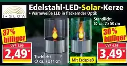 Norma Edelstahl-LED-Solar-Kerze Angebot