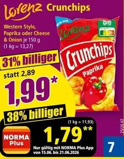Norma Western style, paprika oder cheese & onion Angebot