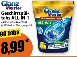 Norma Glanz Meister Geschirrspül- tabs ALL-IN-1 Angebot