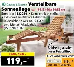 Norma Garten & Freizeit Verstellbare Sonnenliege Angebot