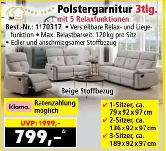 Norma Polstergarnitur 3tlg. Angebot
