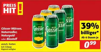 Gösser märzen, naturradler, naturgold oder biostoff
