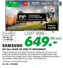 EP SAMSUNG 50" Neo QLED 4K UHD-TV QE50QN83F Angebot