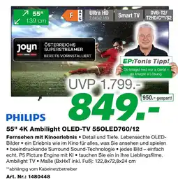 EP PHILIPS 55" 4K Ambilight OLED-TV 550LED760/12 Angebot