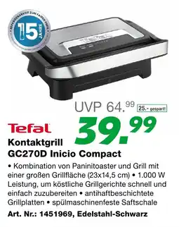 EP Tefal Kontaktgrill GC270D Inicio Compact Angebot
