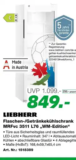 EP Liebherr flaschen-/getränkekühlschrank mrfvc 3511 l76,,wm-edition Angebot