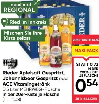 Maximarkt Rieder Apfelsaft Gespritzt Angebot