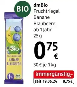 dm dmBio Fruchtriegel Banane Blaubeere ab 1 Jahr Angebot